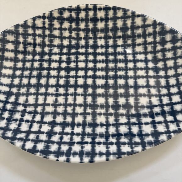 Crate and Barrel Oval Serving Platter Summer Beachy Abstract - Picture 3 of 9